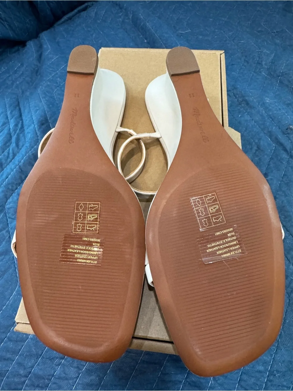 Madewell Ivory Double-Strap Slide Wedges